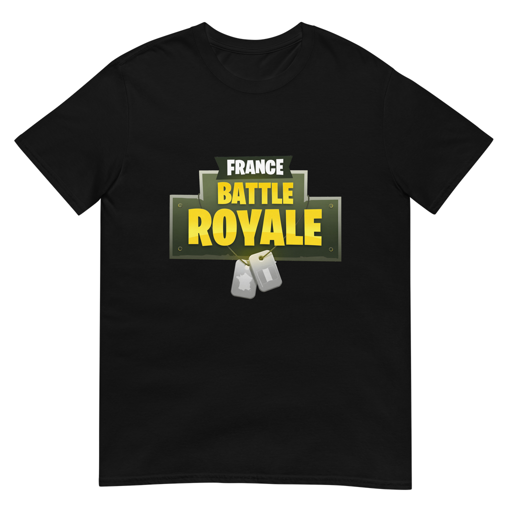 black France Battle Royale t-shirt front, dark humor graphic tee