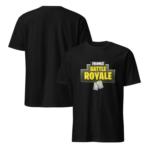 black France Battle Royale t-shirt front and back, dark humor graphic tee