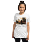 white Souvenir de France shirt, bold Paris France graphic tee