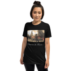 black Souvenir de France shirt, bold Paris France graphic tee