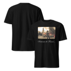 black Souvenir de France t-shirt front and back, dark humor graphic tee